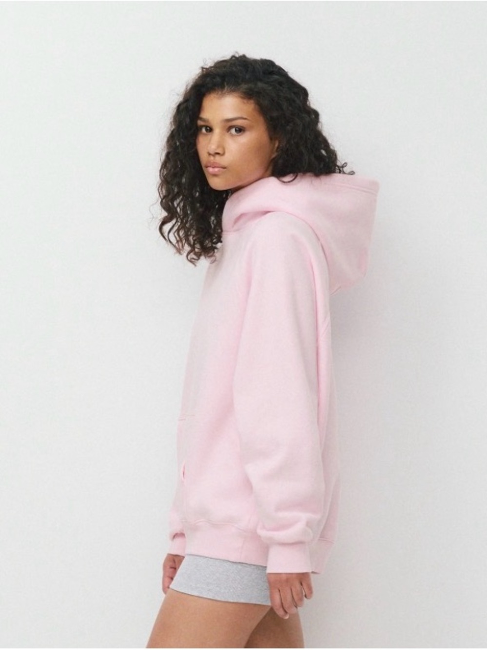 TNA Cozy fleece Light Pink Women's Pullover Hoodie with Relaxed Fit